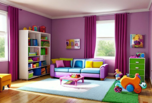 Химчистка мягкой мебели у детей в комнате.